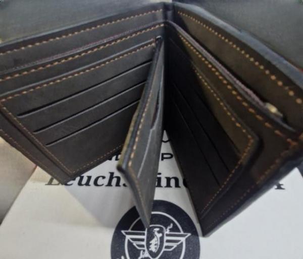 Zündapp Herren Geldbeutel mit Flügelwappen – hochwertige Geldbörse mit 9 Kartenfächern für Zündapp Fans - SCHWARZ